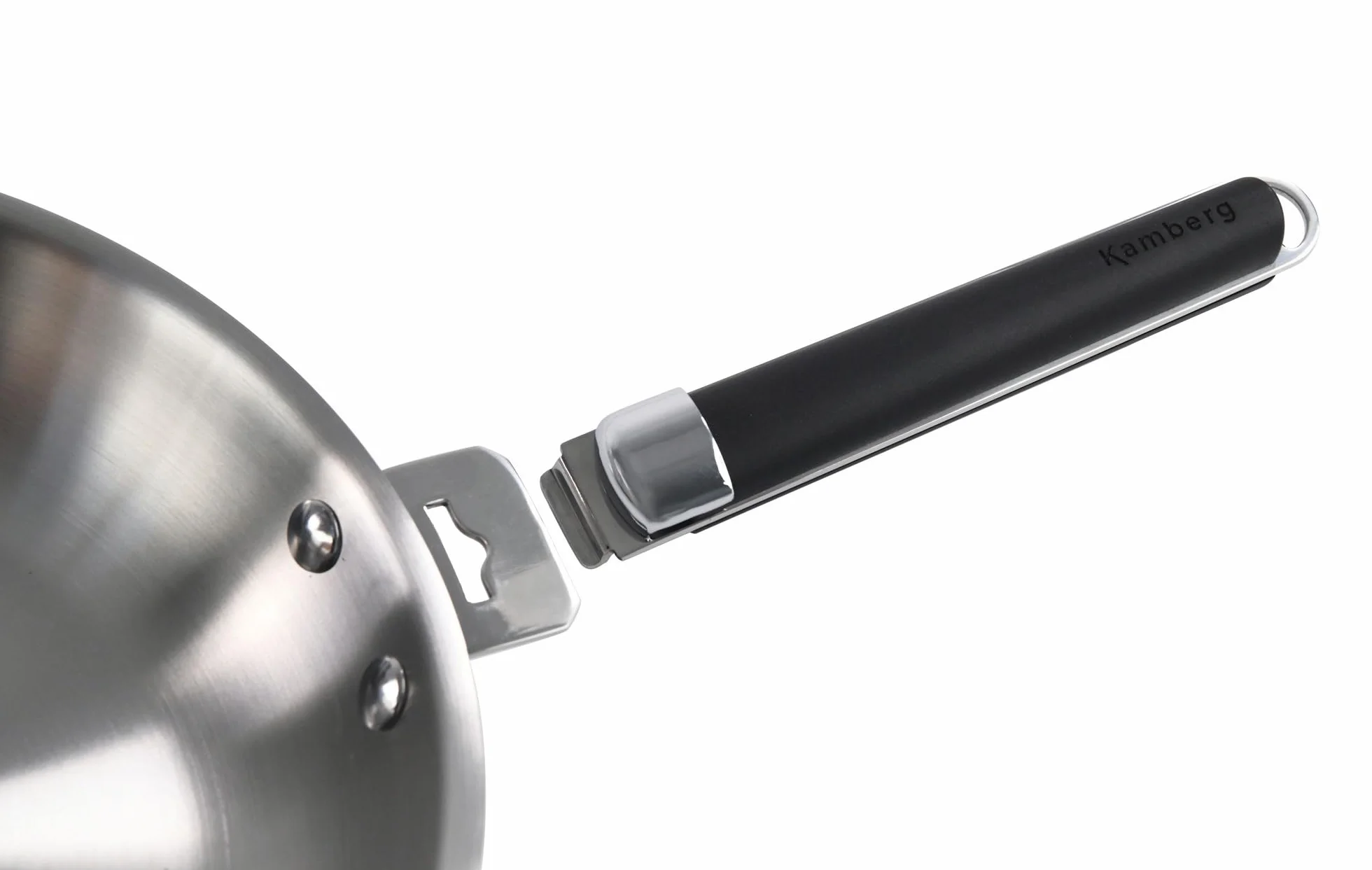 Kamberg - Padella in acciaio inox 24 cm manico rimovibile - Acciaio inossidabile 18/10 Triply - Tutti i piani cottura tra cui induzione e forno
