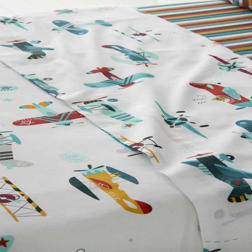 COTTON ARTean Set di biancheria da letto per bambini/adolescenti Flieger, 90 x 190/200 cm.