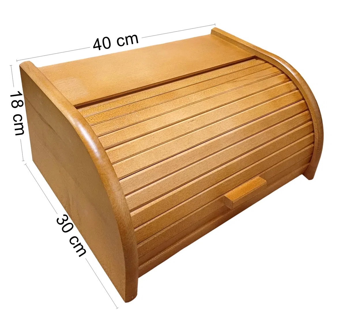 Contenitore per il pane in legno con chiusura a serranda per conservare il pane in cucina, Legno, Brown, large