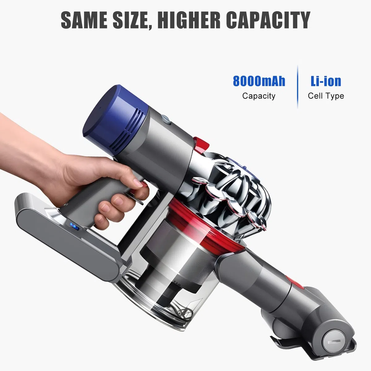 8000mAh Batteria per Dyson V8 Absolute SV10,V8 Batteria di Ricambio per Dyson Animal Fluffy Absolute Aspirapolvere con 2PCS Pre Filtri