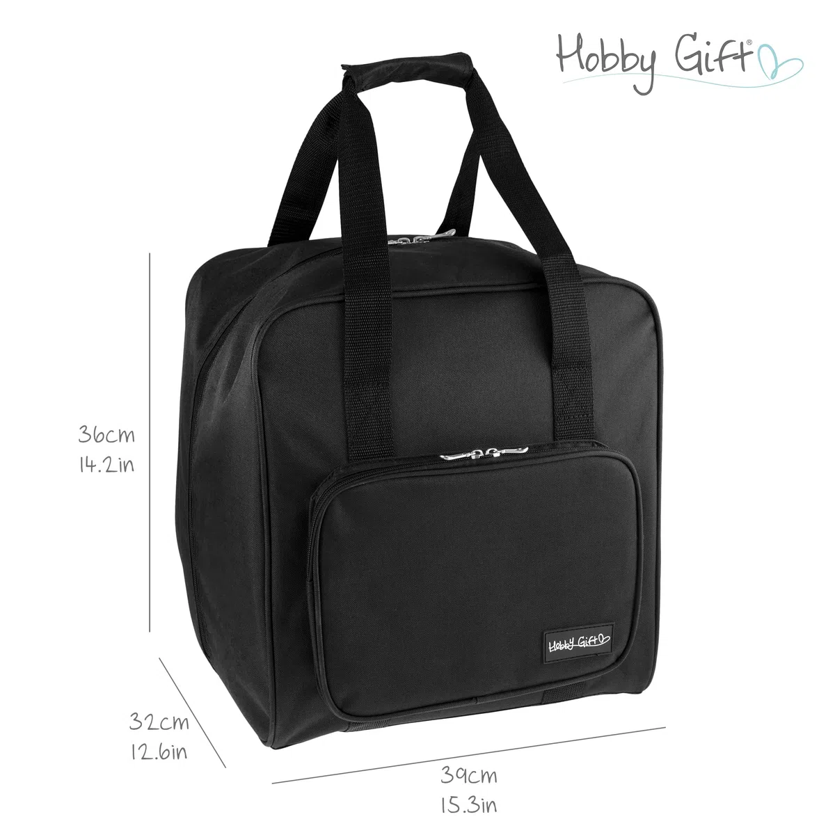 Hobby Gift Overlock Machine Bag - Borsa da trasporto imbottita in poliestere, tasche per riporre accessori extra, 39 x 32 x 36 cm, nero, Nero, (d/w/h) 39 x 32 x 36cm., moderno