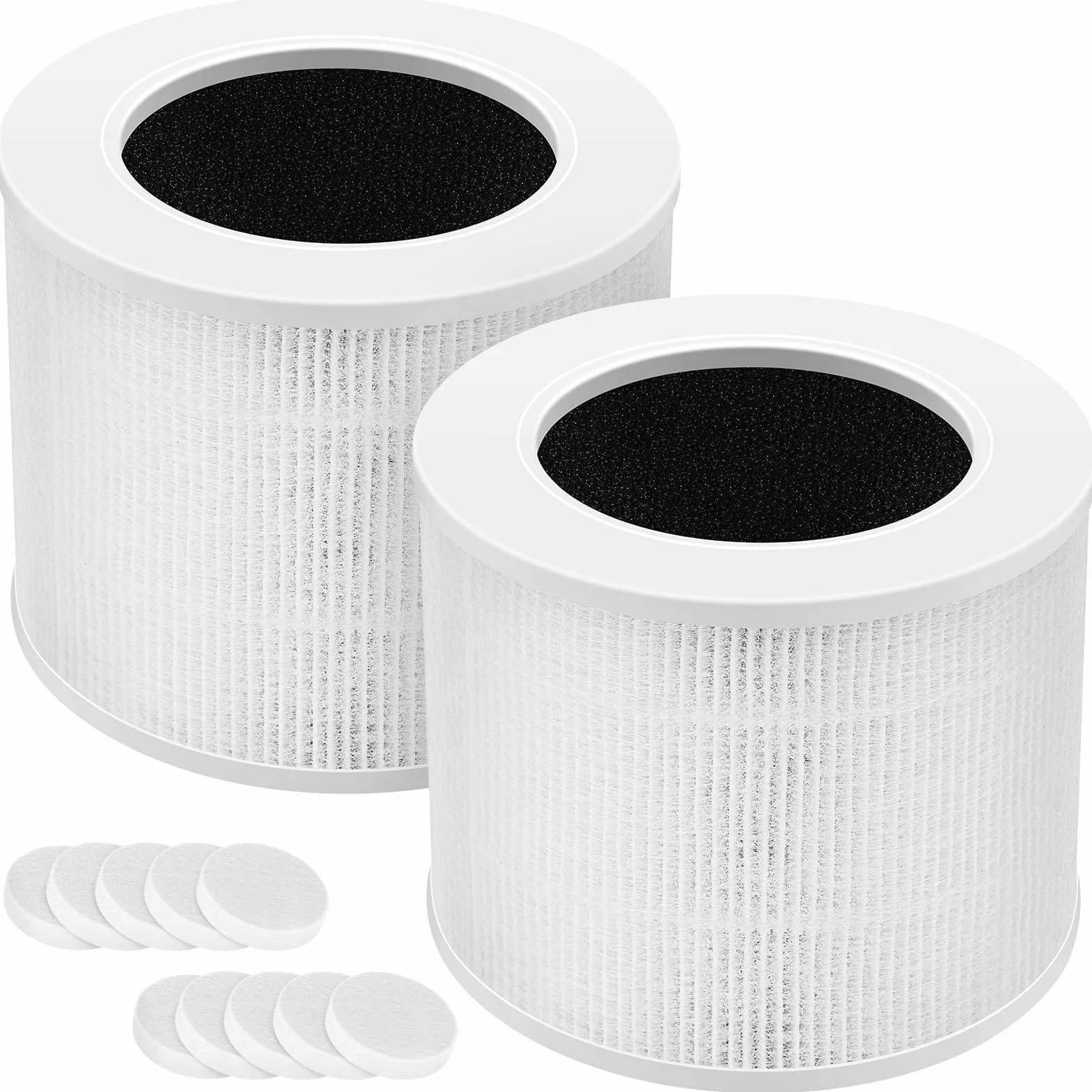 Confezione da 2 filtri HEPA di ricambio compatibili con purificatore d'aria Levoit Core Mini-RF, sistema di filtraggio 3 in 1, filtro HEPA H13 True