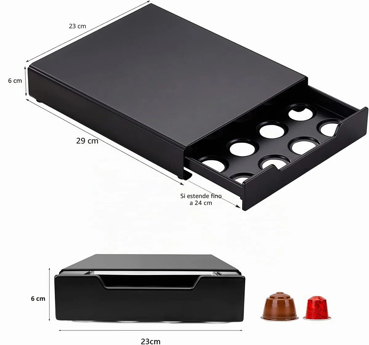 Miuly Porta capsule T-Disc Caffè Cialde Caffè Cassetto Porta Caffè Cassetto Porta Macchina da Caffè-Capacità 20 Capsule