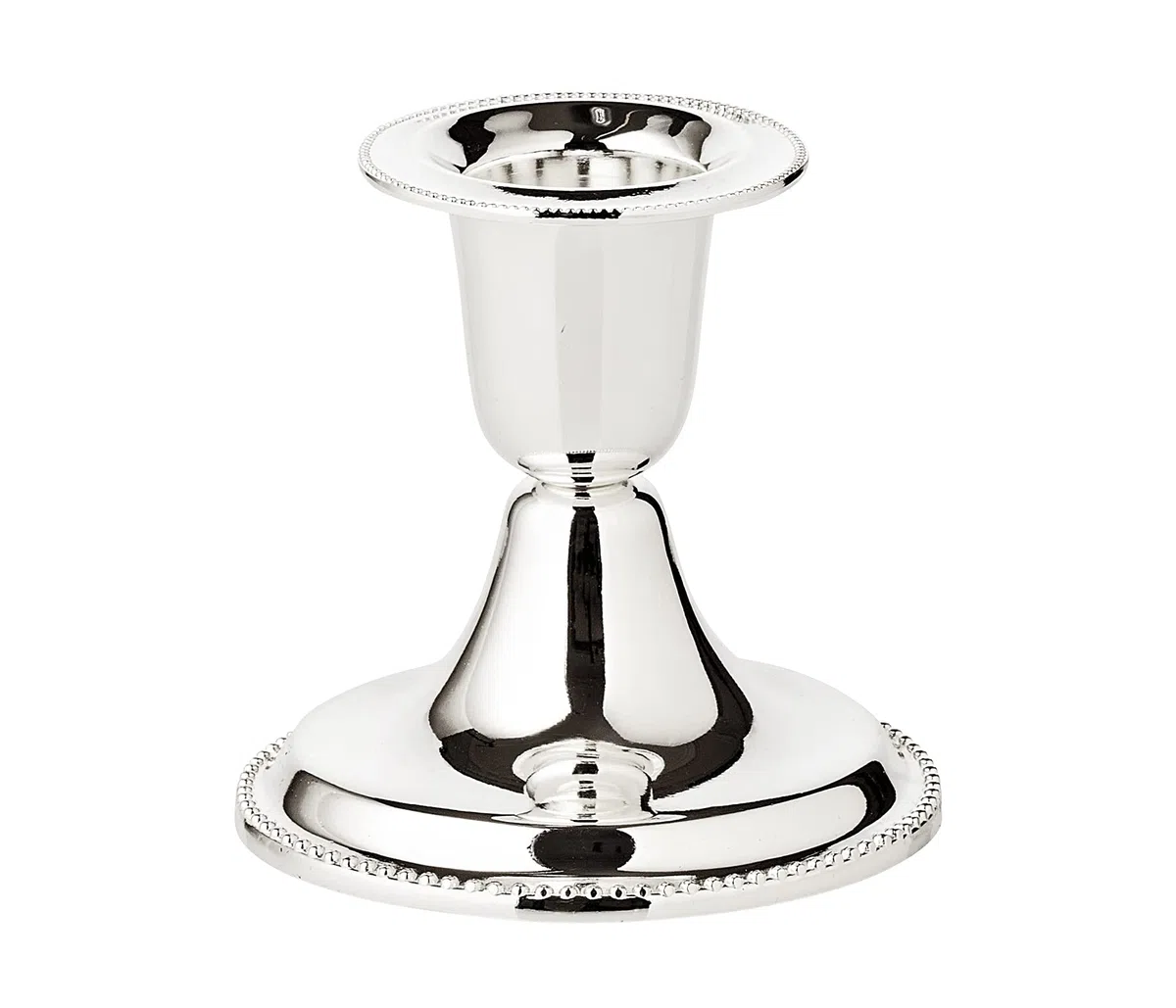 EDZARD Set di 2 portacandele con bordo in perla (h 7 cm) placcati in argento - Portacandele per la decorazione della tavola - Luce del vento, per candele a bastoncino, con protezione antitarlo