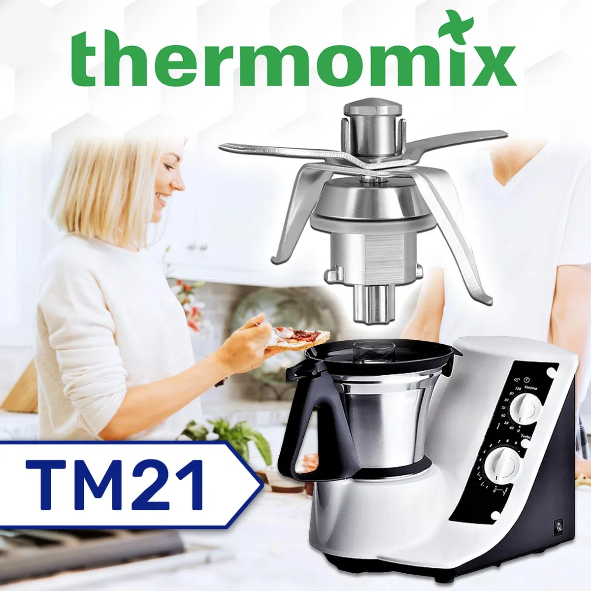 MONTERAL Gruppo di Coltelli e Guarnizione per Vorwerk Bimby TM21 Robot da Cucina - Garanzia di 10 Anni