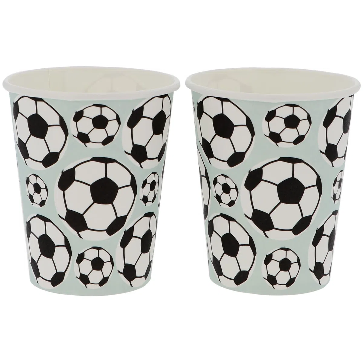 Folat 27567 Calcio Blu Verde Biecchieri - Fantastic Football - 250 ml - 8 pezzi - Decorazione da calcio per compleanno per bambini maschi e femmine