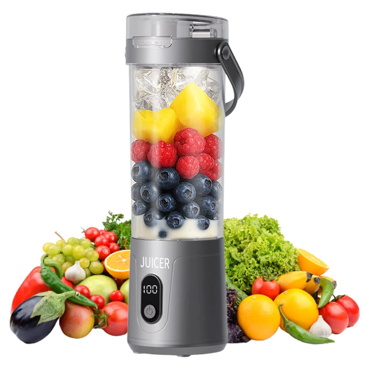 Estrattori Di Succo Elettrici,Estrattore Elettrico Frutta e Verdura - Frullatore Frutta Agrumi Verdure Limone Lime Cucina Da Viaggio Con Display Digitale