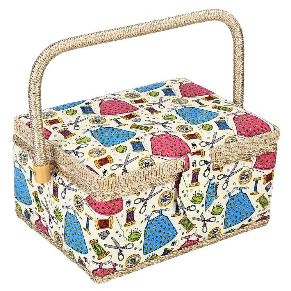 Kit da Cucito Cestino, Cestini Domestici, Ago da Cucito Storage Box Sewing Supplies Organizer per Accessori da Cucito, Rosa, Arancione, Verde Opzionale Green