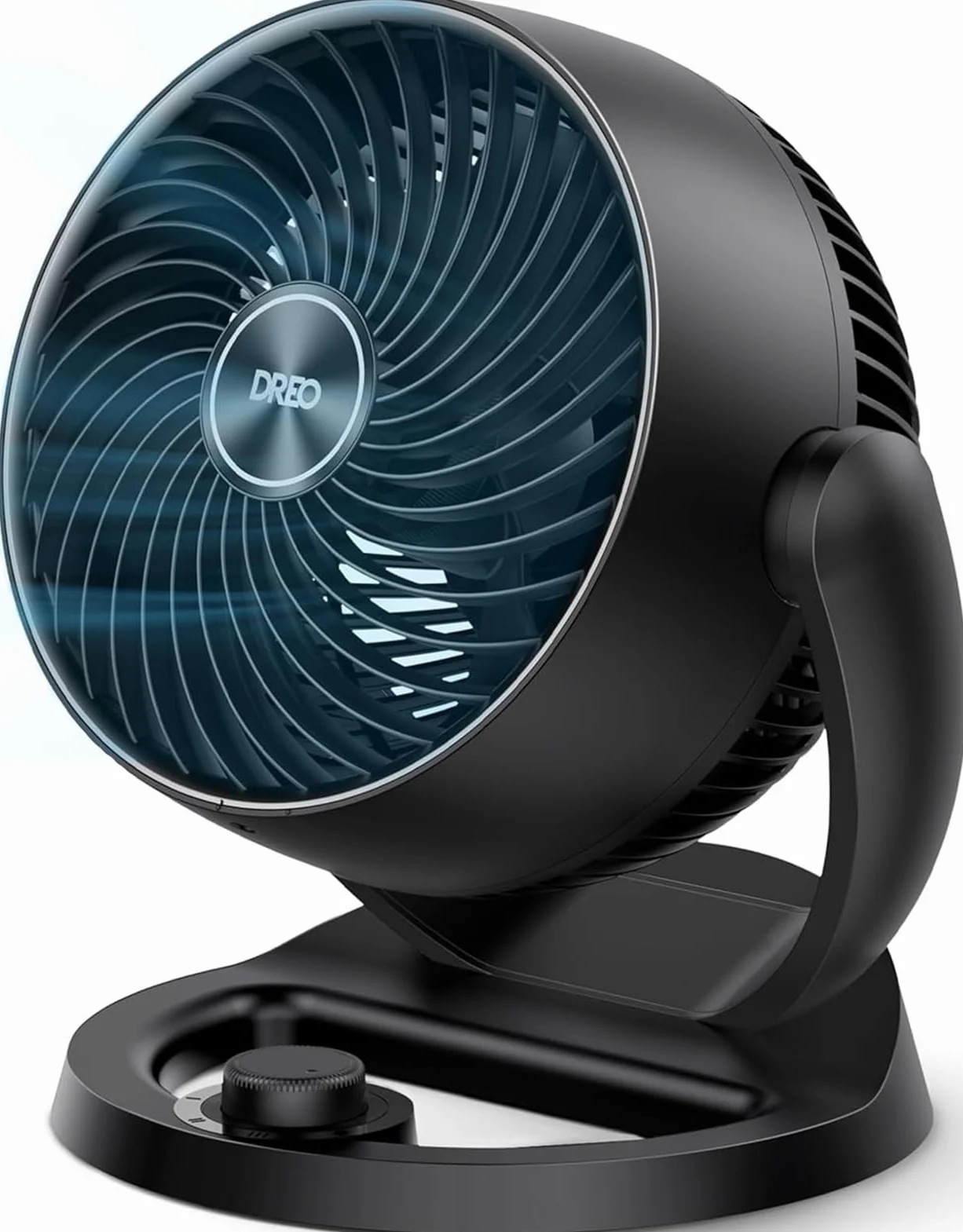 Dreo 28 dB Ventilatore da Tavolo Silenzioso, Diametro 18 cm, 3 Velocità, Inclinazione Regolabile a 120°, Compatto, Discreto, Portatile Per Camera Da Letto o Ufficio, Modello Fox One, Nero