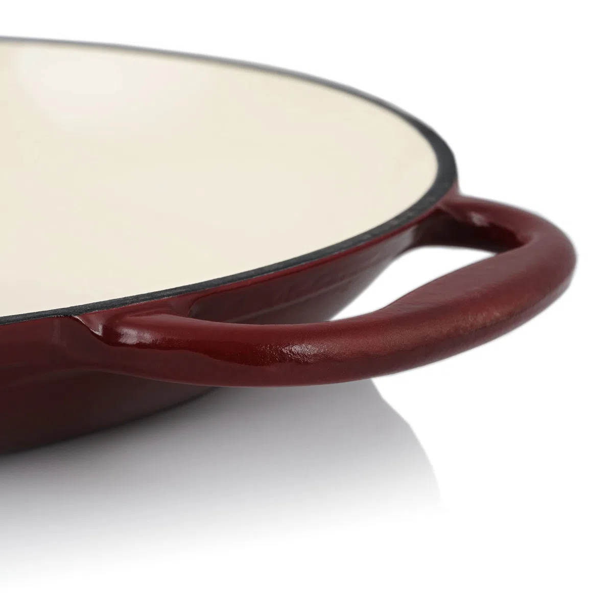 Mahlzeit Padella per Paella smaltata | Ø 35 cm | Ciliegio Scuro | Padella in ghisa con due manici | Padella per griglia, Padella per griglia paella, Padella per paella resistente al forno, Padella per