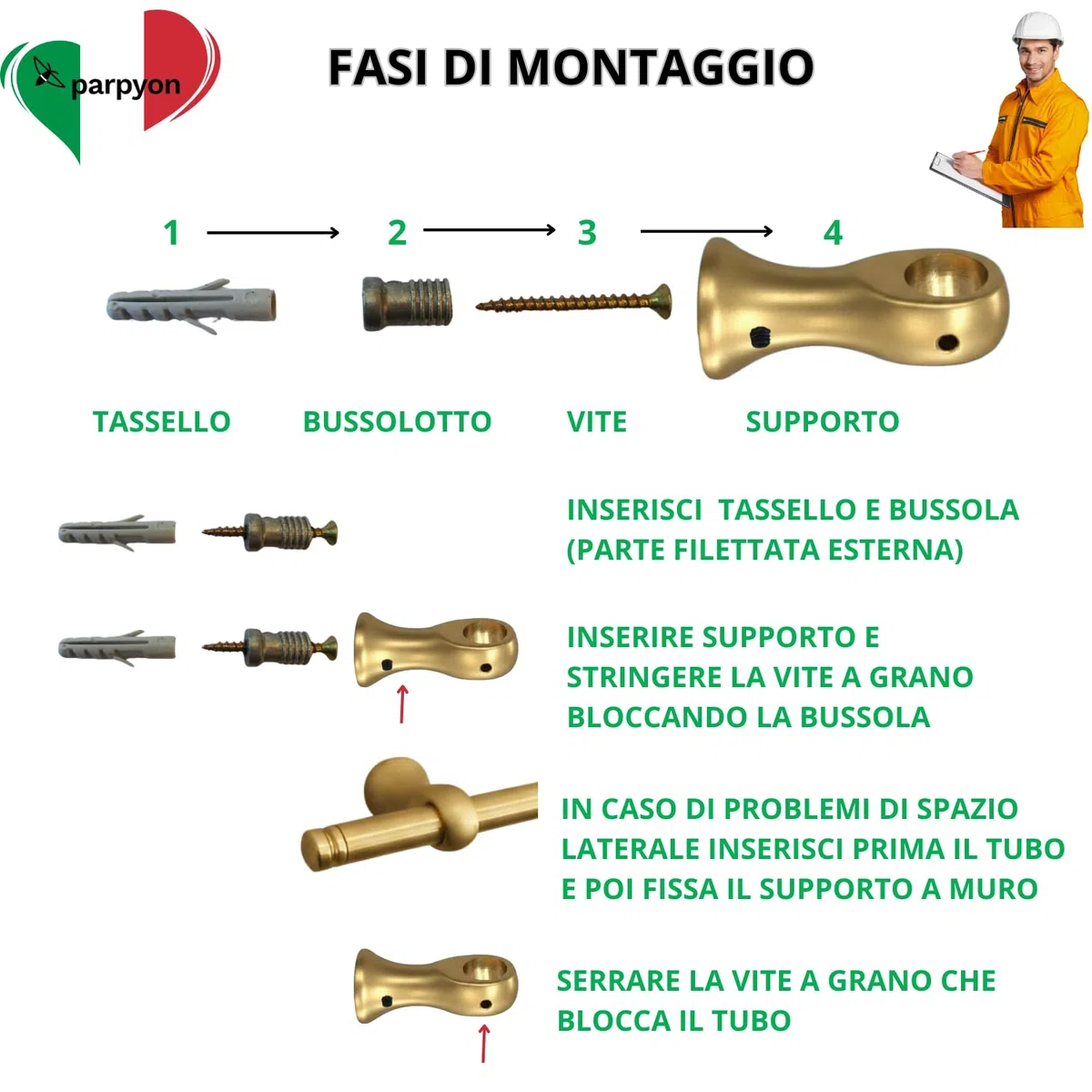 parpyon Porta Utensili da Cucina con Ganci, Barra Portautensili Cucina in Alluminio Porta Mestoli da Cucina per Gadget da Cucina Coperchio Mestolo (Oro Satinato, CM 100)