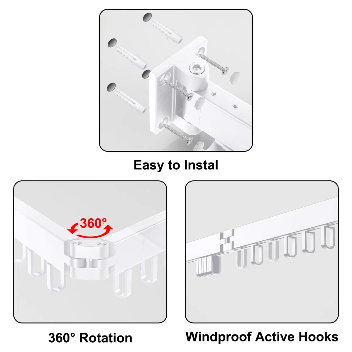 Stendibiancheria da parete stendibiancheria retrattile stendibiancheria pieghevole da muro stendino da parete per balcone, lavanderia, camera da letto, bagno (Bianco, 2-Fold)