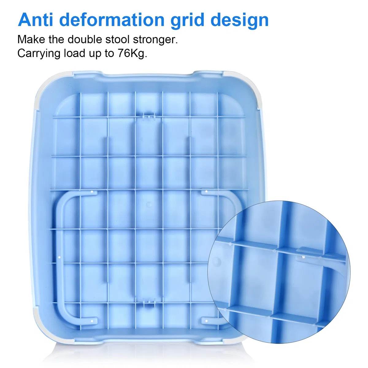 Sgabello a due gradini, antiscivolo sicurezza, staccabile Può essere utilizzato separatamente, Ausilio di presa rialzato per bambini e adulti, Carico massimo100 kg, blu
