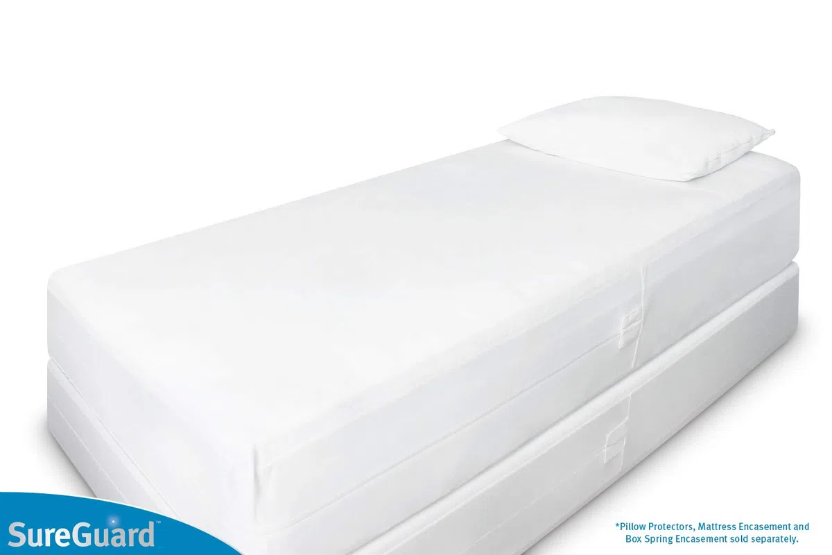SureGuard - Coprimaterasso Twin XL (33-40,6 cm di profondità), 100% impermeabile, a prova di cimici dei letti, rivestimento con cerniera a sei lati