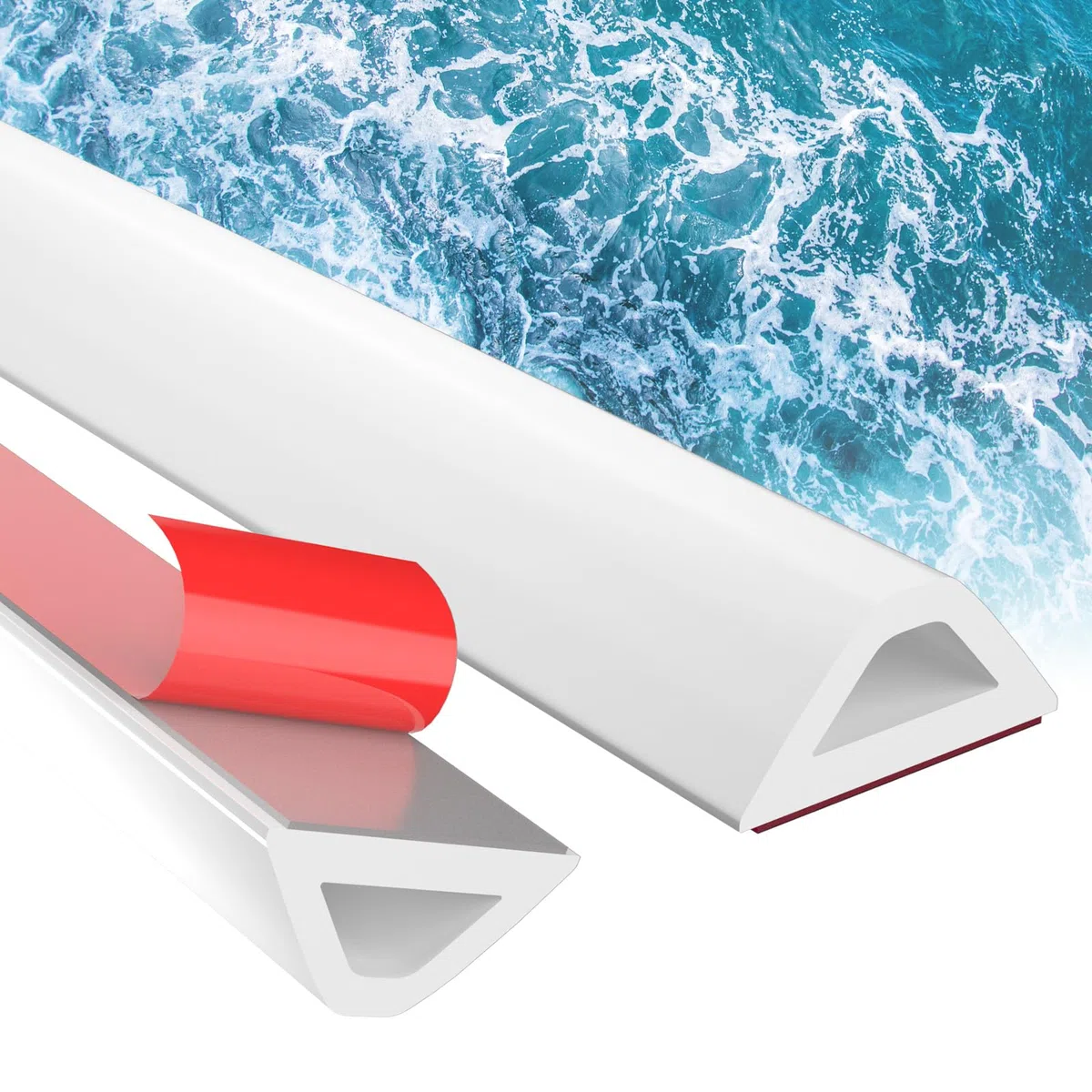 alophoty 350cm Barriera Doccia Ferma Acqua - Bordo per Piatto Doccia, Barriera Antiacqua per Doccia, Silicone Flessibile e Durevole, Aderenza Potente, Facile da Installare, Bianco