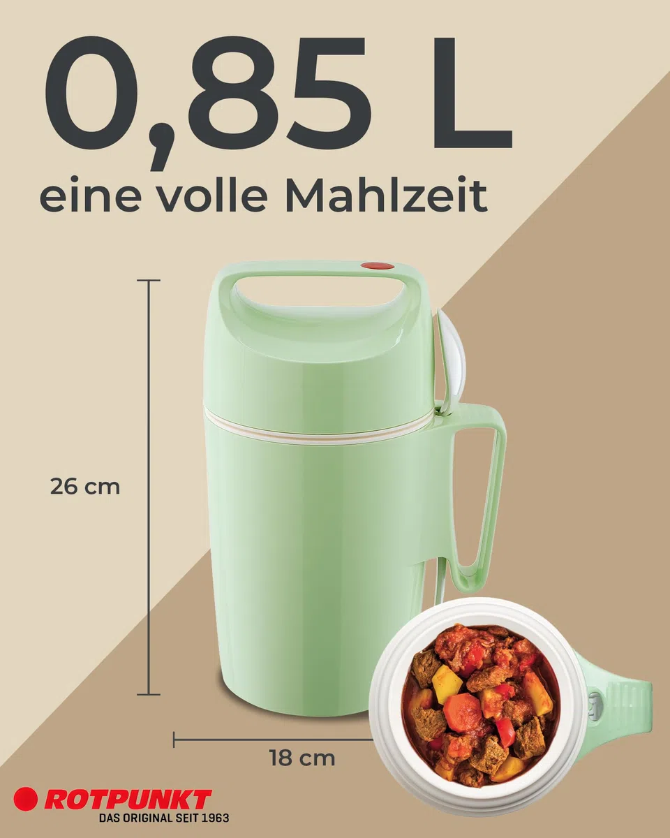 Rotpunkt 'A Punto Rosso 850 – 08 – 11 – 0 per Alimenti Numero 850 0,85 L, Plastica, Verde Pistacchio, 20 x 10 x 10 cm