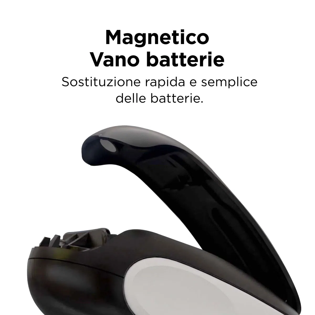 Apriscatole elettrico Kitchen Mama One-To-Go: Apre con un Tasto, Riconosce Automaticamente Tutte le Lattine, con Auto-Stop, No Bordi Taglienti, Dispositivo Rimozione Coperchio, a Batteria (Bianco)