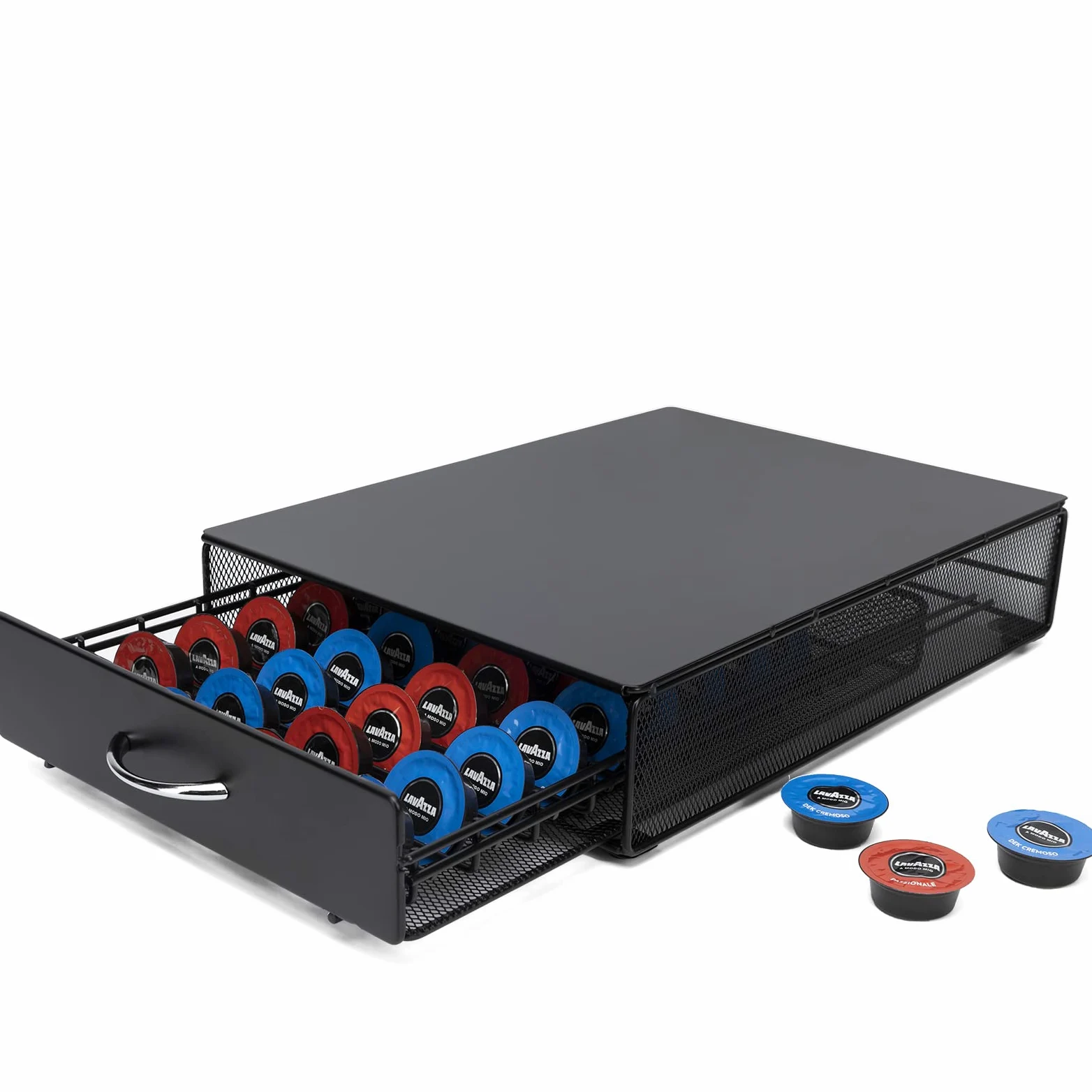 Cassetto Porta Cialde caffè,Porta Capsule per caffè Compatibile con Bialetti,Nespresso Vertuo,Lavazza Blue(40pezzi),Nero