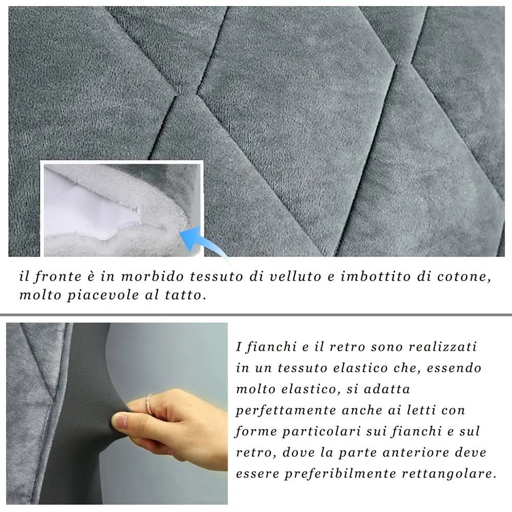 WSGJHB Copri testiera Letto Matrimoniale/Copertura per Testiera per Letto, Premium Elastica, Copri Spalliera Letto Velluto Fodera Protezione Anti-Collisione, Copritestata/Copritestiera Bianco 160CM