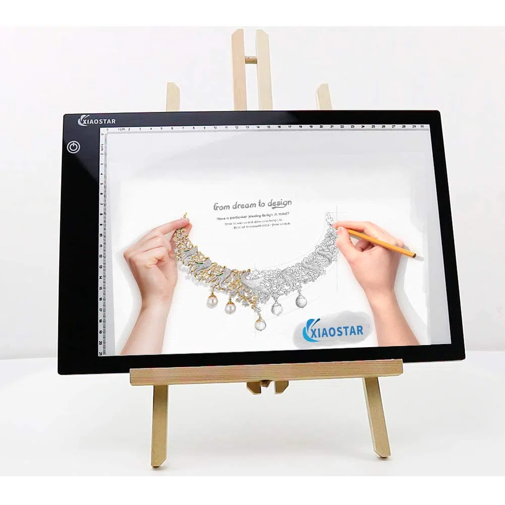 Xiaostar - Tavoletta luminosa A4, lavagna copiativa a LED A4, super sottile per tavolo da disegno con cavo USB con luminosità regolabile per artisti, disegno animato, schizzi