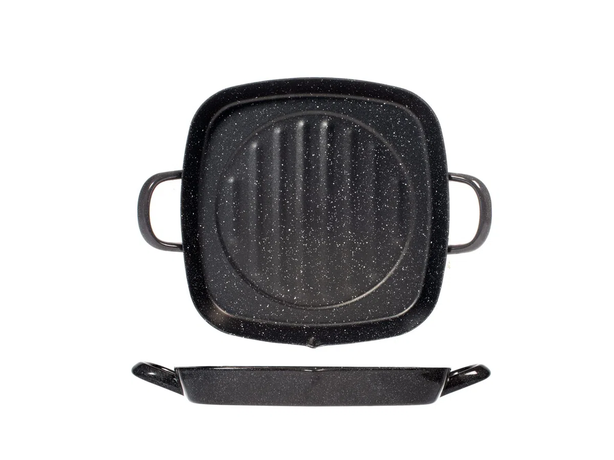 Magefesa Vitrinor Maculato Bistecchiera 2 Manici in Ferro Smaltato K2, 28x28cm