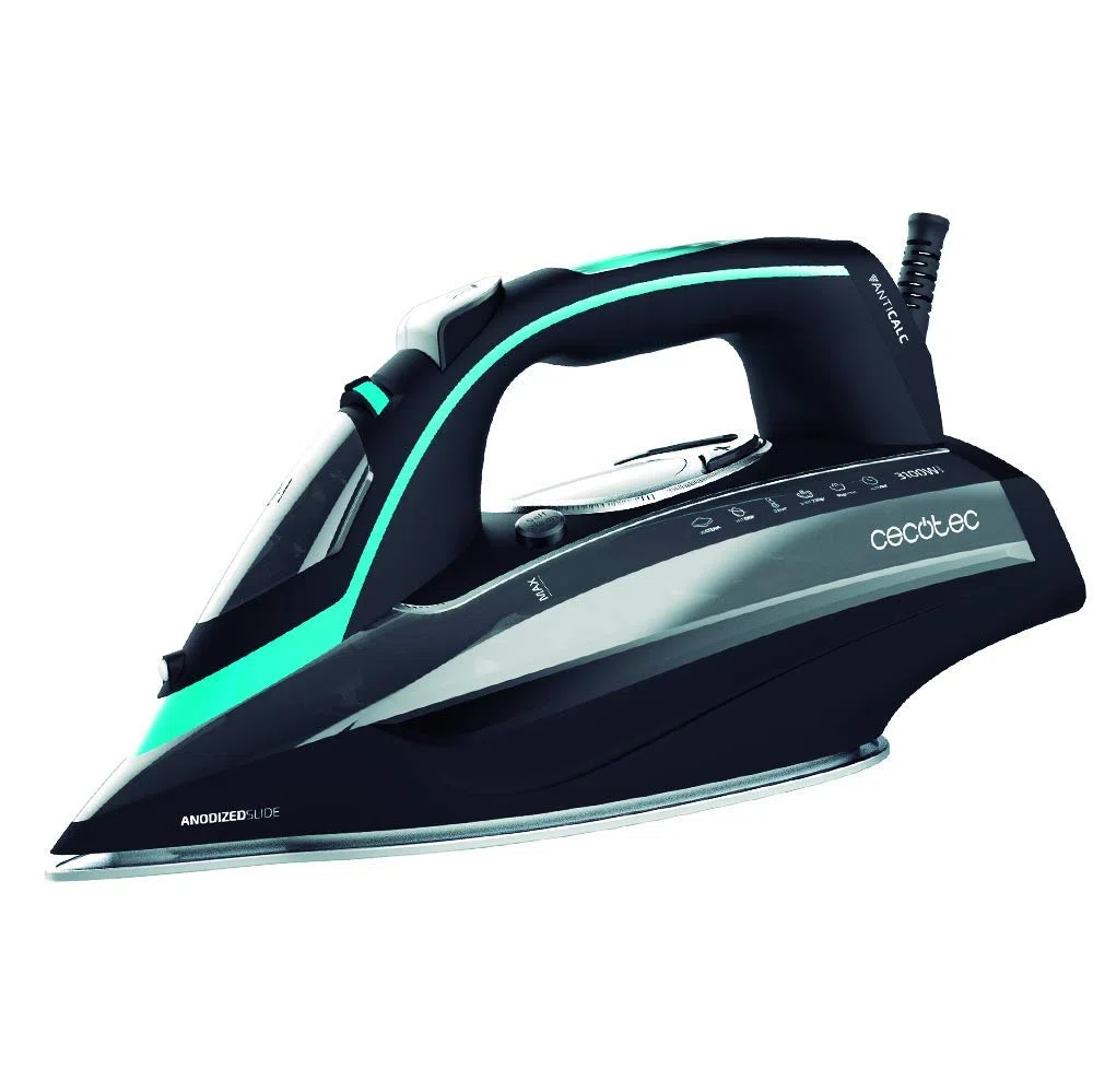 Cecotec 3D Force Anodized 750 Smart - Ferro a vapore, Doppia piastra anodizzata, Schermo LCD, Anticalcare, Spegnimento automatico.