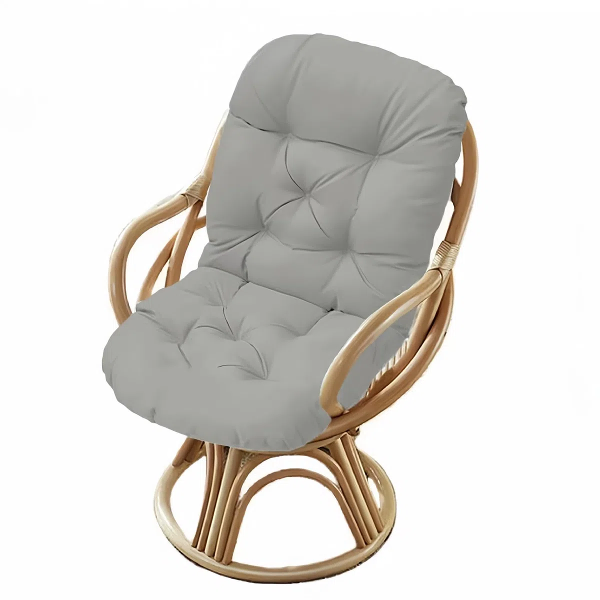 Cuscino singolo per dondolo da appendere, Cuscino per Sedia in Rattan in Vimini Appeso Girevole per Sedie Reclinabili E Poltrone(Light grey)