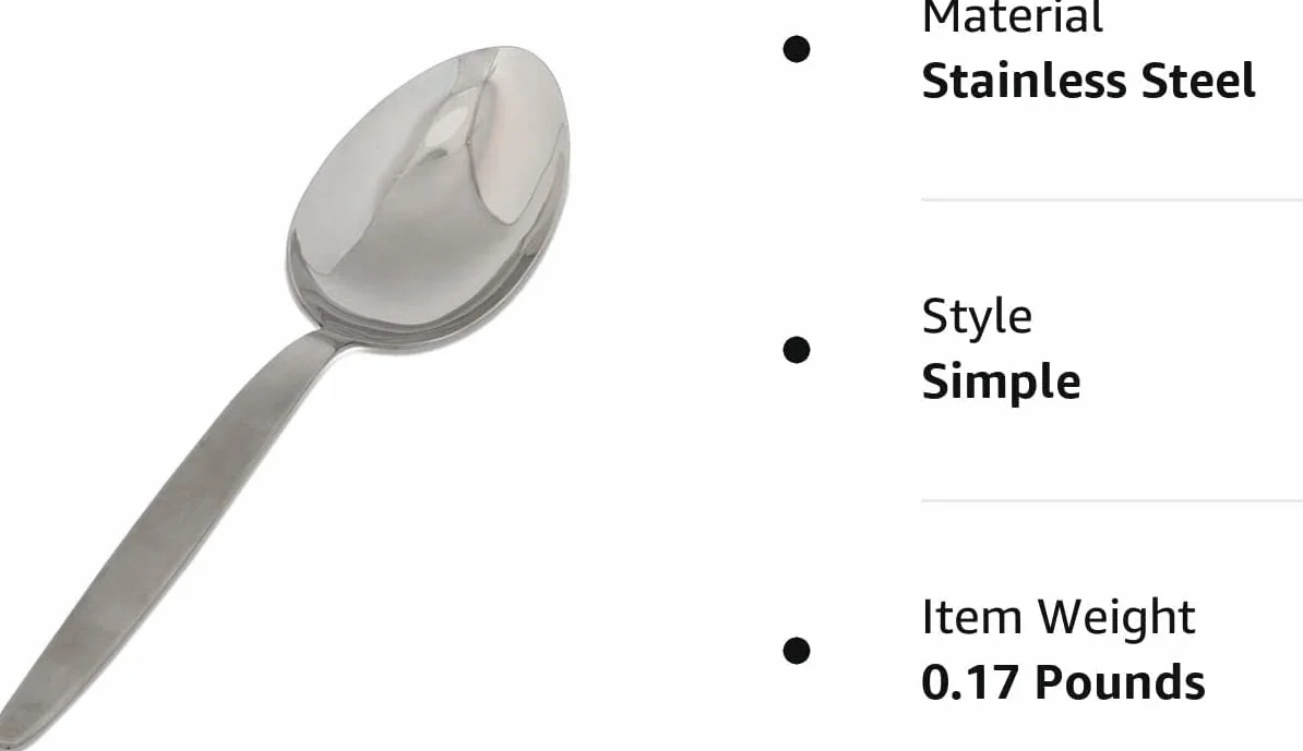 Kunz Spoons S/S cucchiaio in acciaio inox – Cucchiaio per salsa – Cucchiaio da 22,9 cm – Cucchiaio da chef quotidiano – Manico comodo – Acciaio inossidabile pesante