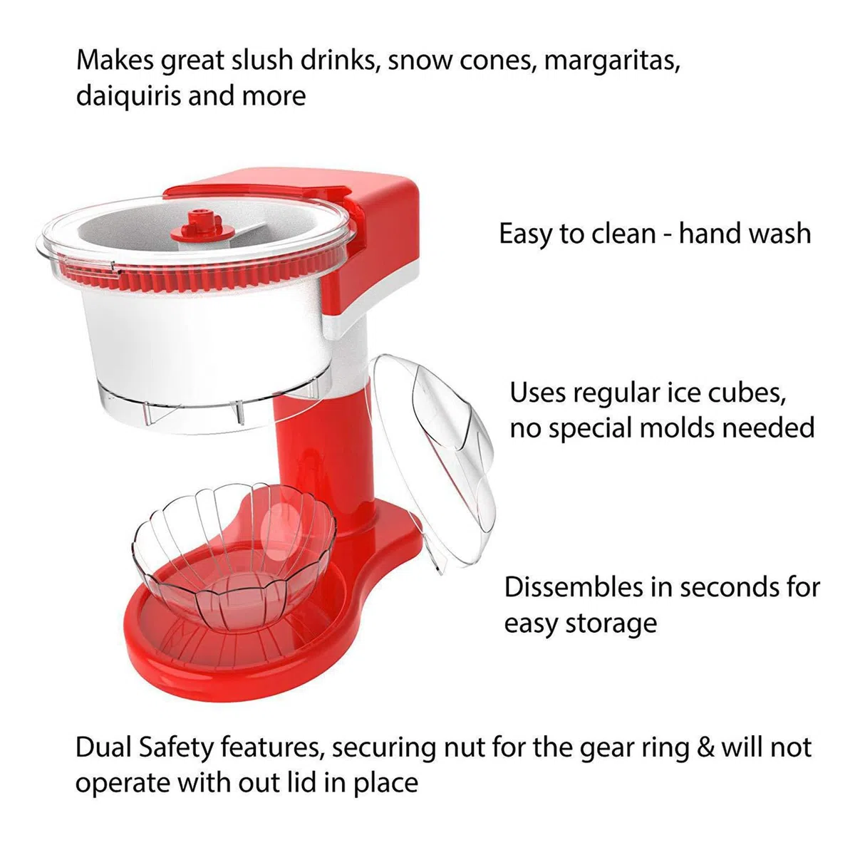 Tritaghiaccio Elettrico,Macchina per tritare il ghiaccio,Macchina del ghiaccio,50W 500ml,tritatutto per ghiaccio compatto,per Granite, Cocktail e Sorbetti
