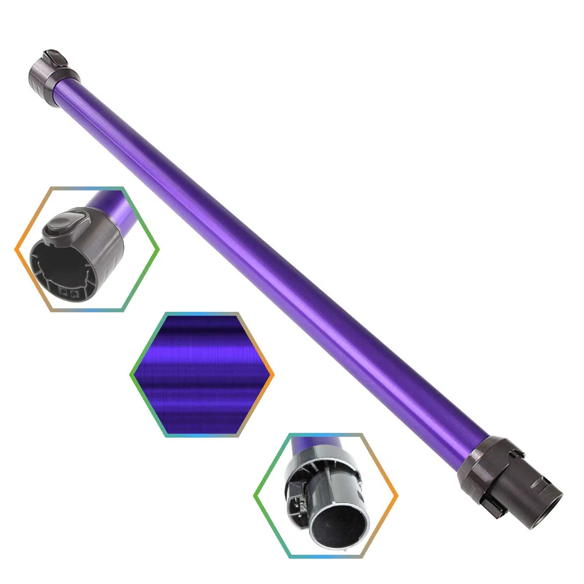 GDE - Tubo di Prolunga di Ricambio per Dyson DC44, DC58, DC59, DC61, DC62, SV03, SV07, Colore: Viola