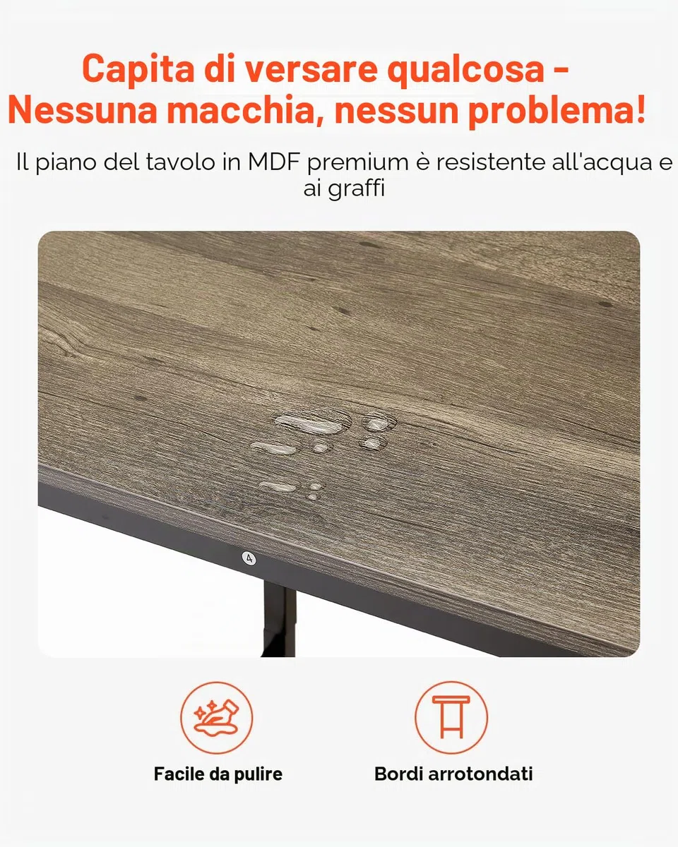 VEVOR Tavolo da Bar, Tavola da bistro, con Struttura in Metallo, Tavolo da Cucina Stretto e Lungo, Tavolo da pranzo, 610 x 610 x 914 mm, per Feste in Soggiorno Pranzo Caffè, Marrone e Nero