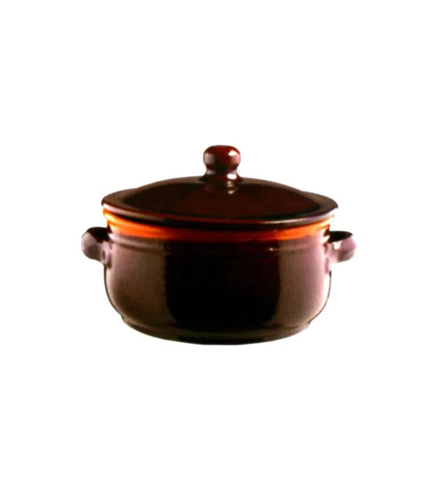 Colì Maioliche e Terrecotte dal 1650 Brunella Tegame con Coperchio, Terracotta, Marrone, 24x12