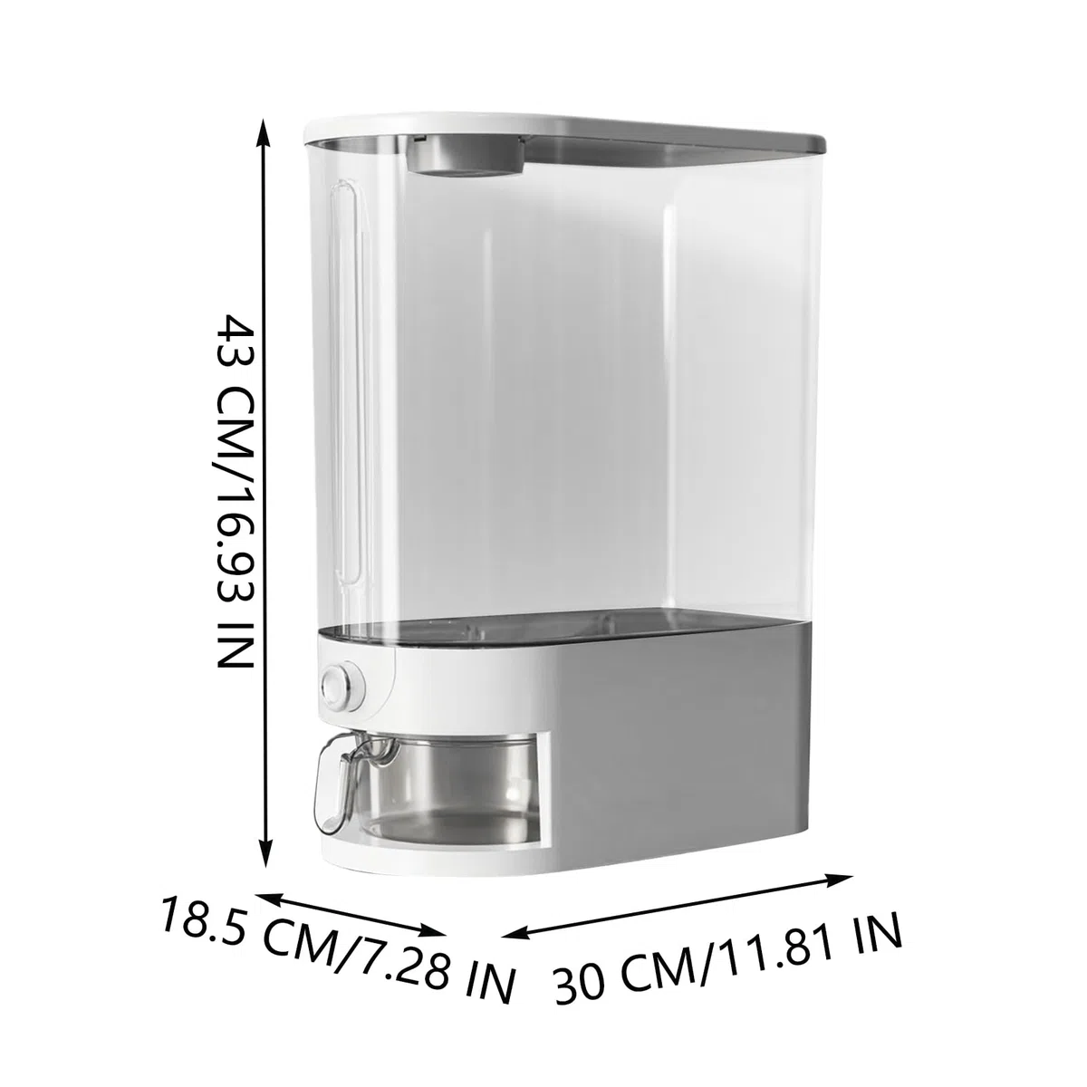 Contenitore ermetico per riso - Secchio di riso 10 kg ermetico, secchio ermetico e impermeabile a prova di perdite, organizer trasparente impilabile per dispensa da cucina e uso in ristorante