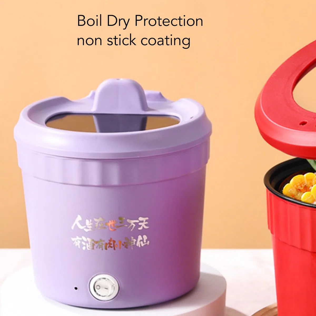 Mini Cuociriso Da 1,2 Litri, Macchina Per Riso Portatile Pentola Per Ramen, Calda Elettrica Multifunzione Pentola Rapida Per Ramen Ravioli Di Pasta (EU)