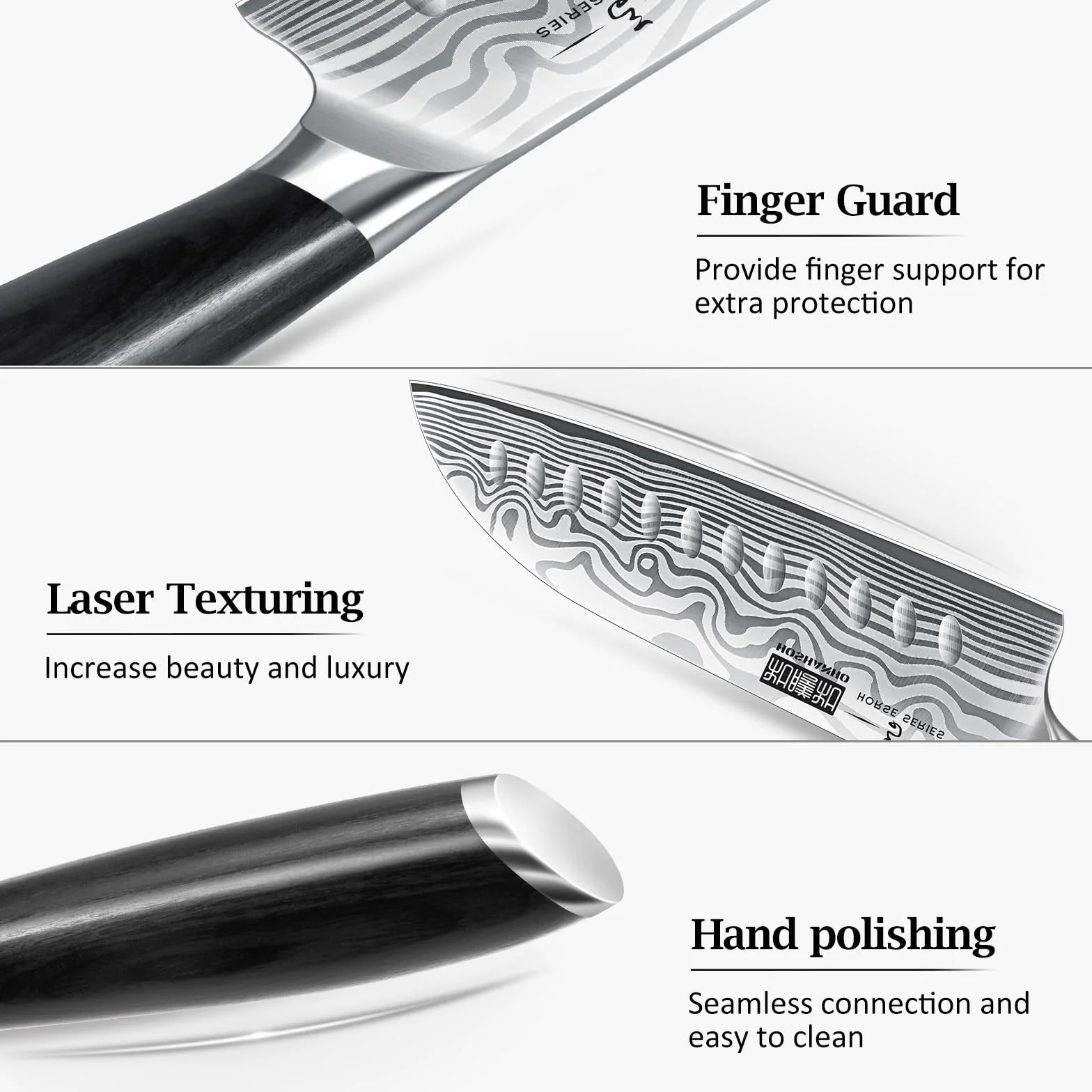 HOSHANHO Coltello Santoku da 18 cm, Coltello da Cucina Giapponese Ultra-Affilato in Acciaio ad Alto Tenore di Carbonio, Coltello da Chef Professionale con Manico Ergonomico