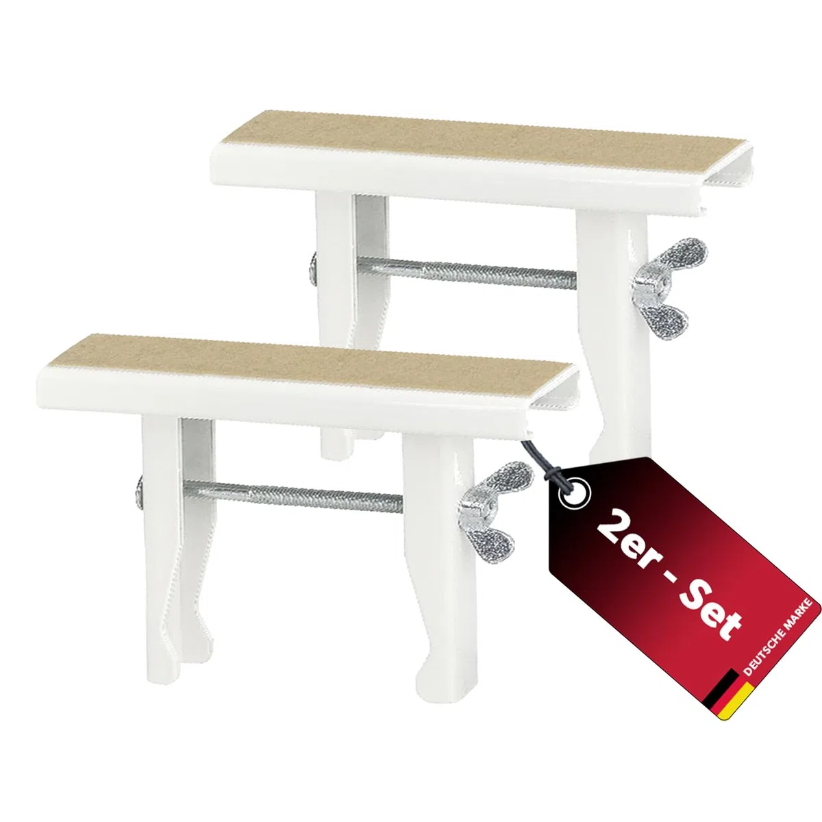 siwitec Consolle universale per termosifone 150 x 32 x 1,25 mm in set da 2, premontata, bianca, consolle per termosifone