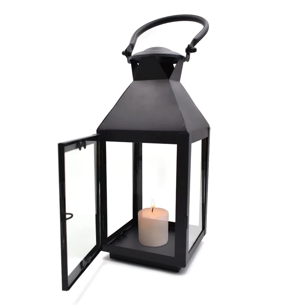 Portacandele Lanterne di Ferro, Stile d'epoca Indoor/Outdoor lampadine a Candela per Decorazioni Casa Cortile/Padiglione/Legno/Giardino/Giardino di tè (26 * 11 cm)