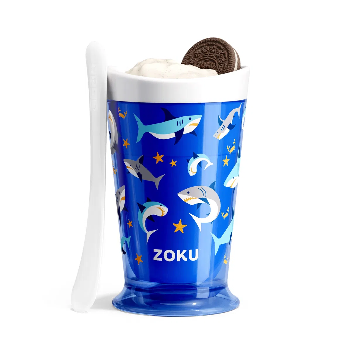 ZOKU Original Slush and Shake Maker, tazza per granite di granite fatte in casa, monodose, frullati di frutta e frappè in pochi minuti, senza BPA, squalo