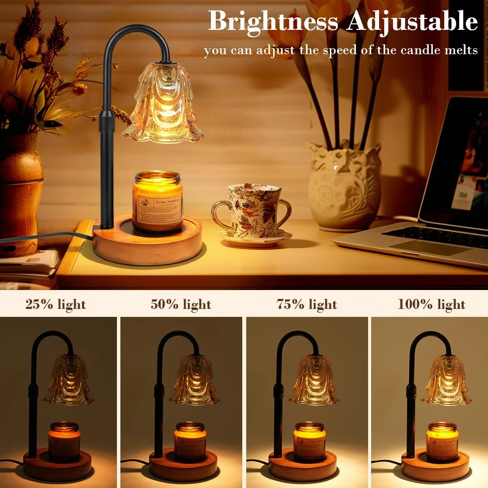 Vicloon Lampada Scalda Candela, Lampada profumata con Timer e Dimmer, Lampade Aroma Diffusore Elettrica, Altezza Regolabile, Candle Warmer Lamp con 2 Lampadine, Casa, Camera da Letto, Regalo Donna