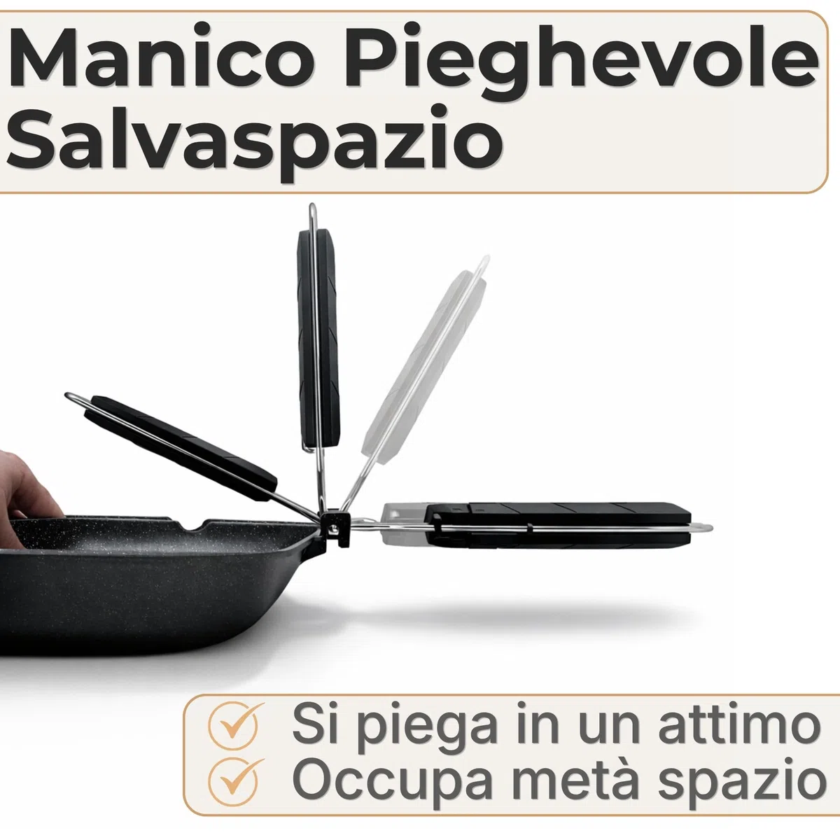 NAMAI - Bistecchiera Per Induzione 35 CM x 24 CM, Rivestimento Antiaderente, Alluminio Pressofuso, Adatta In Lavastoviglie, Manico Pieghevole Salvaspazio (35 x 24 CM)