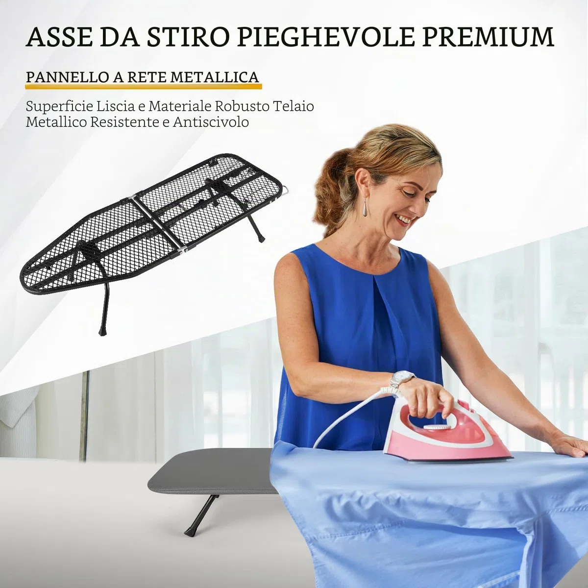 Piccolo Asse da stiro pieghevole salvaspazio, mini tavola con imbottitura antiscivolo per uso domestico, 77 x 32 cm