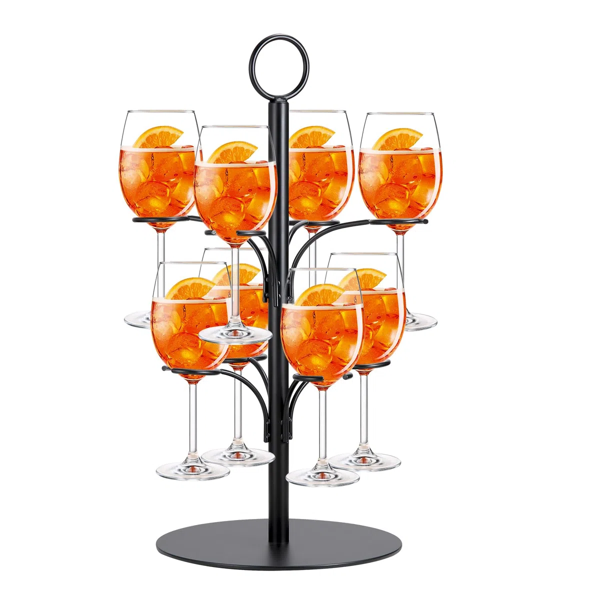 Supporto per albero da cocktail, a 2 ripiani, per champagne/martini, con 8 staffe, non richiede montaggio
