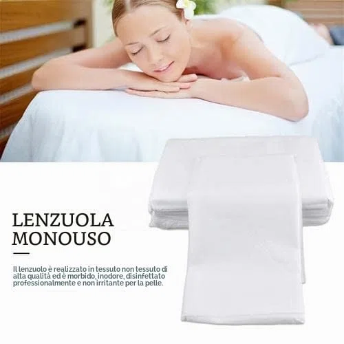 100 Pezzi Lenzuola USA E Getta Biancheria da Letto Non Tessuto Traspirante Portatile Monouso Lenzuola, Impermeabile, Spessa, per Salone di Bellezza, Massaggi, Tatuaggi, Hotel, 190x80cm