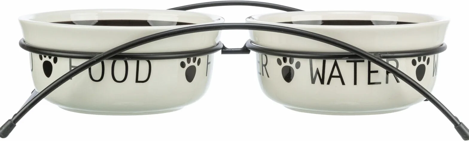 Trixie Eat on Feet, set di due ciotole in ceramica per cani, 1,6 litri, multicolore