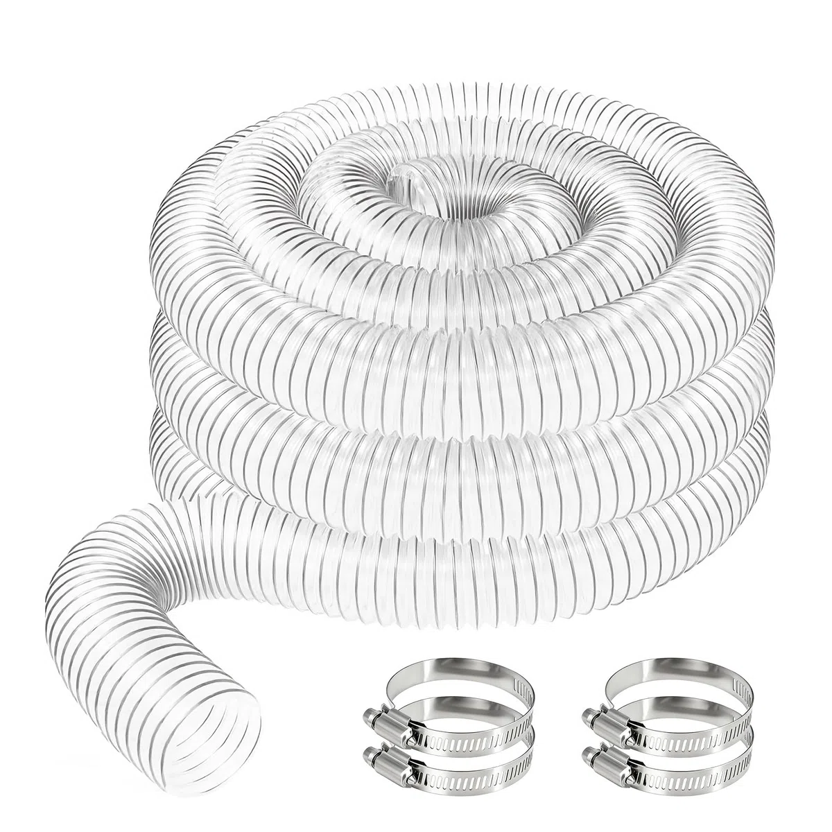 Tubo di raccolta della polvere in PVC trasparente, 50 mm, tubo di aspirazione per aspirapolvere, tubo universale in PVC, tubo a spirale per aspirapolvere da officina, pompa per laghetto