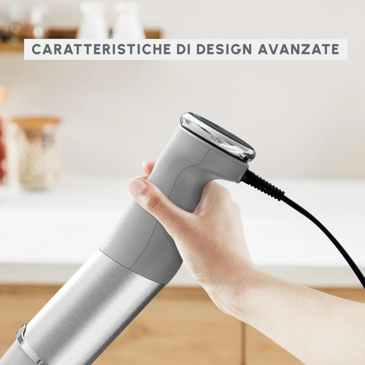 Moulinex Quickchef+, Frullatore a Immersione, Tecnologia con Lame Powelix, 1000 W, Modalità Silenziosa, 20 Velocità, Modalità Turbo, DD672B