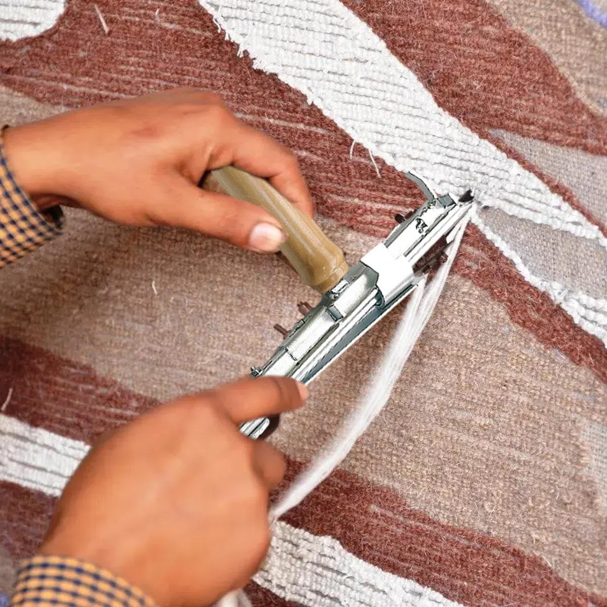 Strumento per tufting a velocità manuale | Rastrello portatile | Macchina da tufting per tessuto monaco | Kit di produzione manuale del tappeto, strumento in tessuto per tufting per moquette per