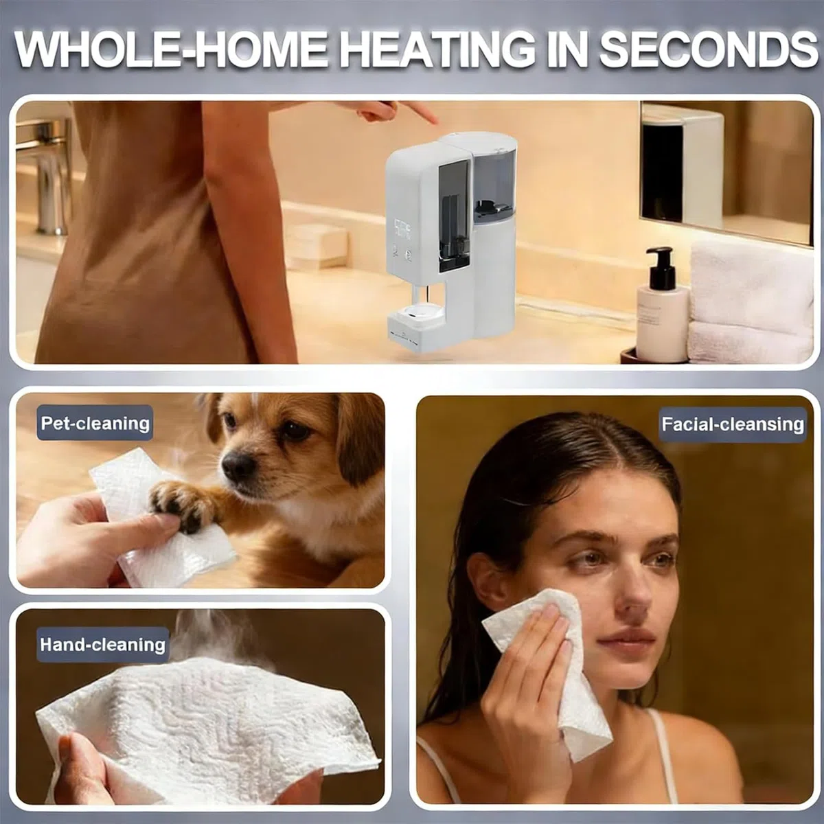 Dispenser Intelligente di Asciugamani Caldi 2026, Riscaldamento rapido in 5 Secondi con 40 compressi, Avvio Un clic e Controllo della Temperatura for Spa, casa Salone(80 Towels)