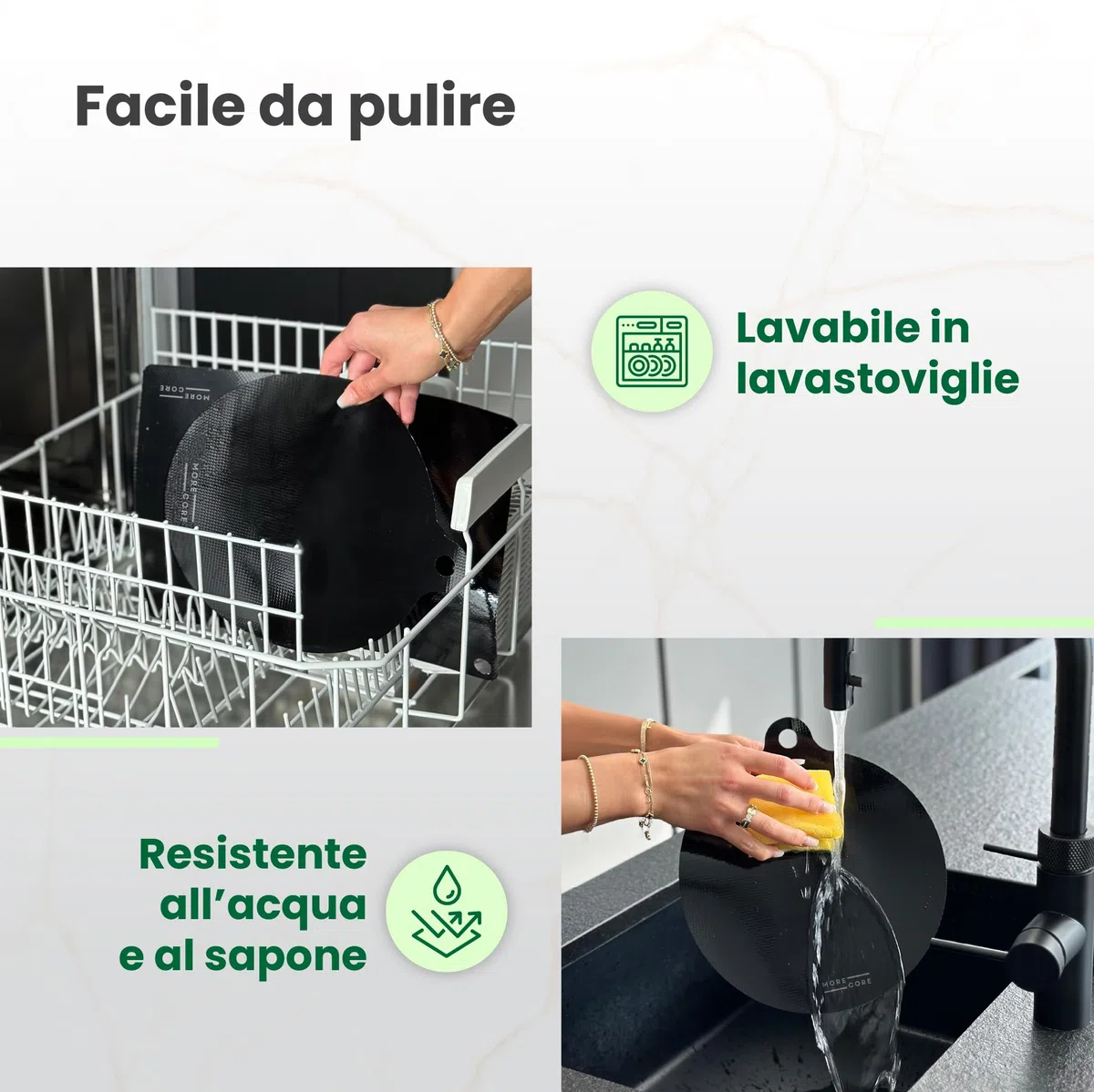 MoreCore Protezione piastra a induzione | Protege piastra a induzione | Protege piastra di cottura | Protezione piastra di cottura | Tappetino in silicone | 6 pezzi
