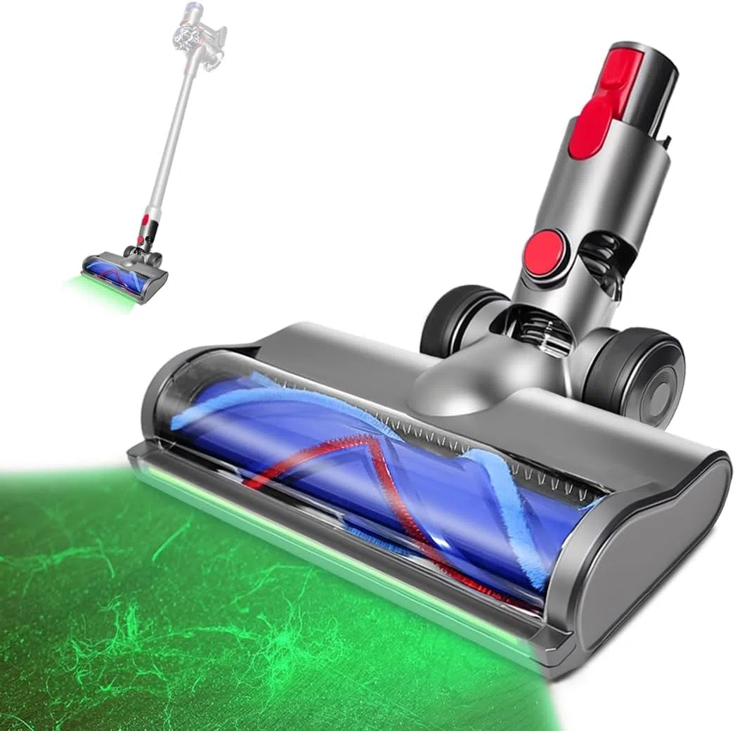 Spazzola Pavimento con LED Compatibile con Dyson V7 V8 V10 V11 V15 – Testina di Ricambio per Aspirapolvere Dyson, Ideale per Pavimenti Duri e Tappeti